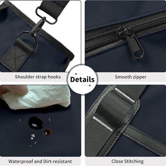 Navy Blue Nurse Tote Bag for Women with Laptop Compartment, Waterproof Pockets, - Picture 5 of 6